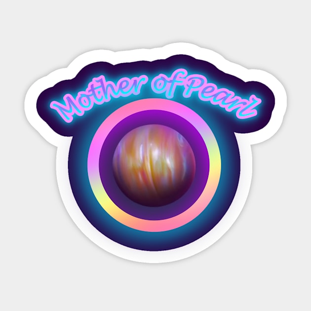 Mother of Pearl Neon Retro Marble Sticker by Creative Creation